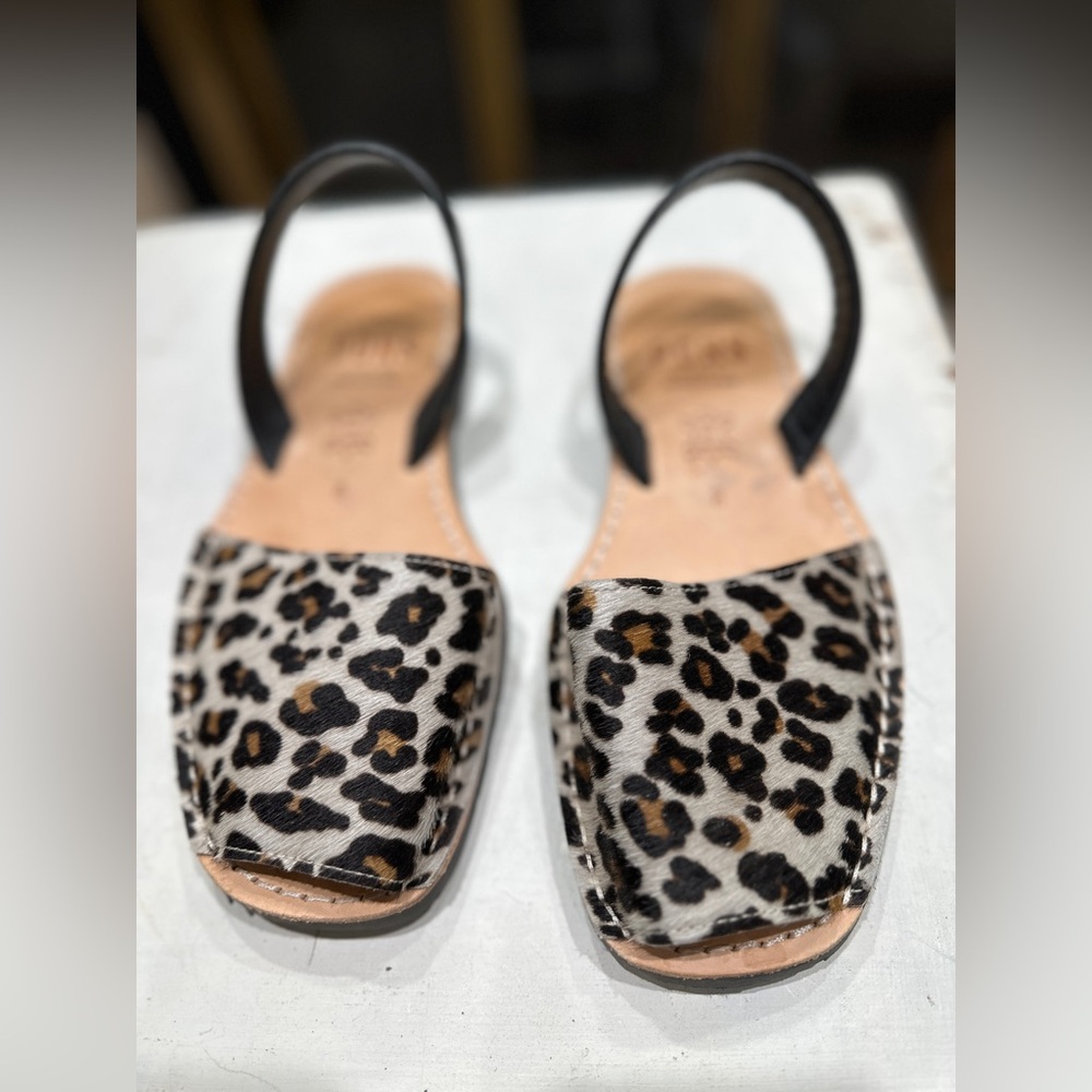 Pons Menorca Avarca Sandals Leopard Print Pony Hair Leather EU 38 US‎ 8 - Picture 6 of 14